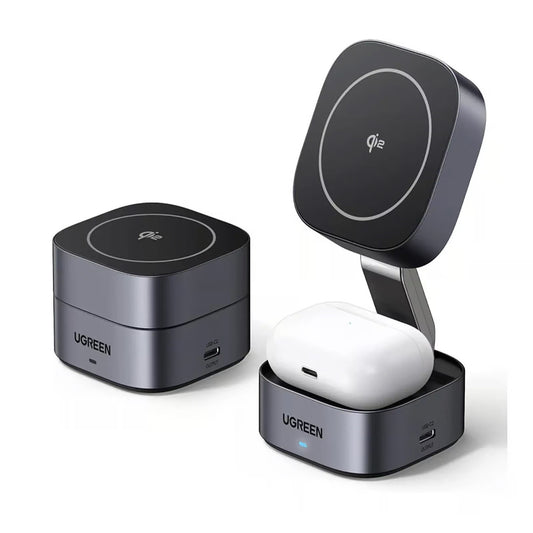 Ładowarka Sieciowa Bezprzewodowa UGREEN W702 3w1, 20W, 1.67A, 1 x USB-C, Czarna