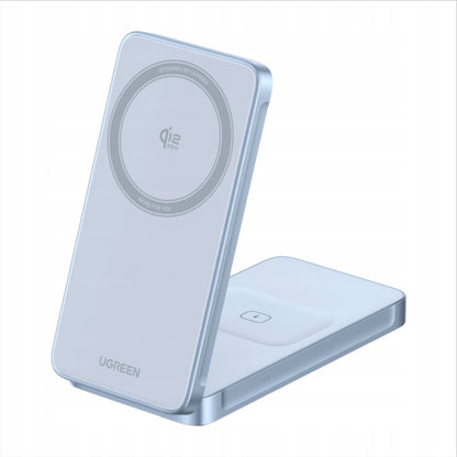 Ładowarka Sieciowa Bezprzewodowa UGREEN MagFlow 2w1, 25W, Niebieska