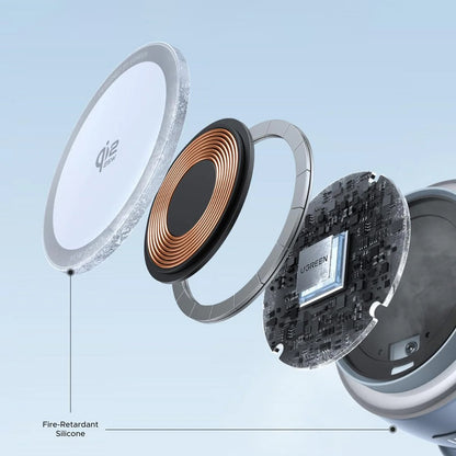 Ładowarka sieciowa bezprzewodowa UGREEN W713 2w1, 25W, Niebieska