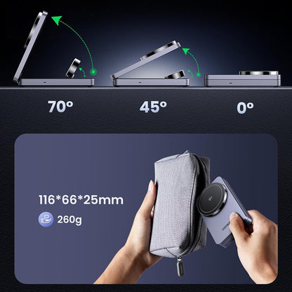 Ładowarka Sieciowa Bezprzewodowa UGREEN W707 3w1, 25W, 1.67A, Szara