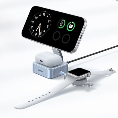 Ładowarka sieciowa bezprzewodowa UGREEN W752 2w1, 35W, 3A, 1 x USB-C, Niebieska