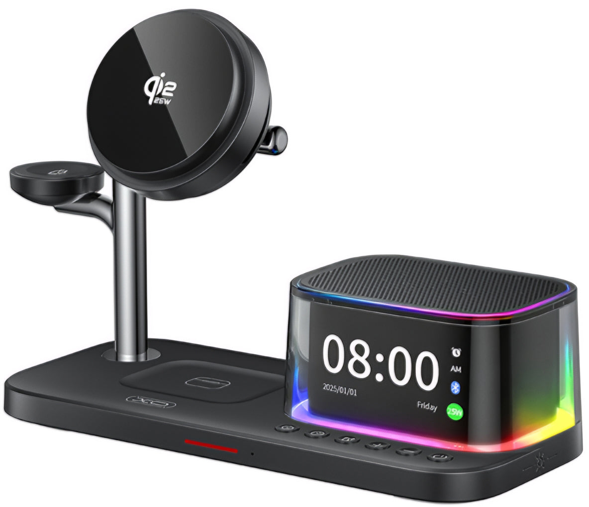 Wireless Network Charger with Bluetooth Speaker XO Design CX045 5in1, 25W, Black