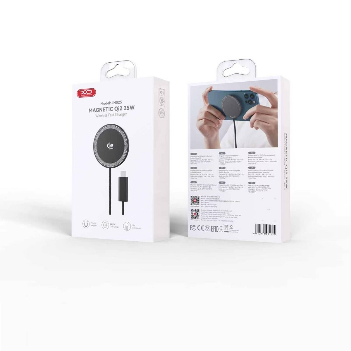 Ładowarka sieciowa bezprzewodowa XO Design JH025, 25W, 1,67A, czarna