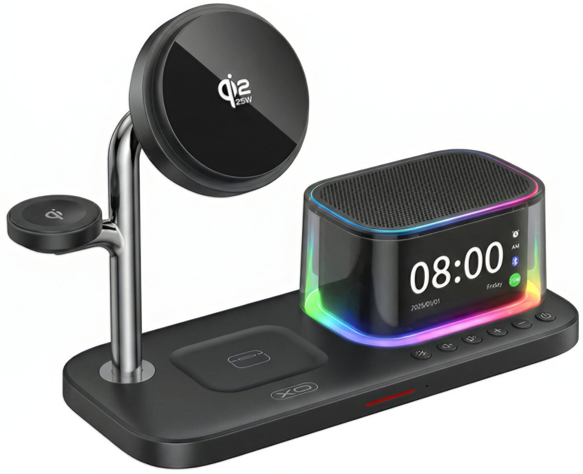 Wireless Network Charger with Bluetooth Speaker XO Design CX045 5in1, 25W, Black