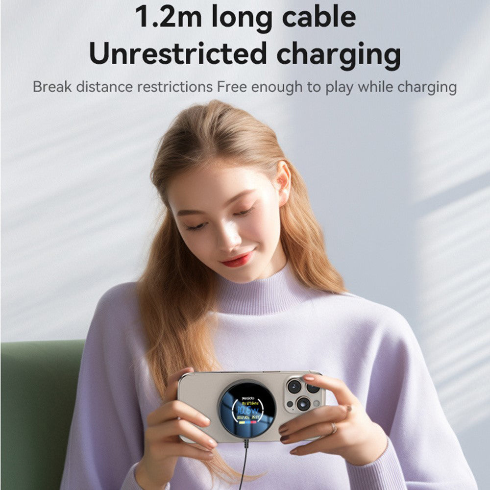 Ładowarka Sieciowa Bezprzewodowa Yesido DS28 Display, 15W, 1.67A, Czarny