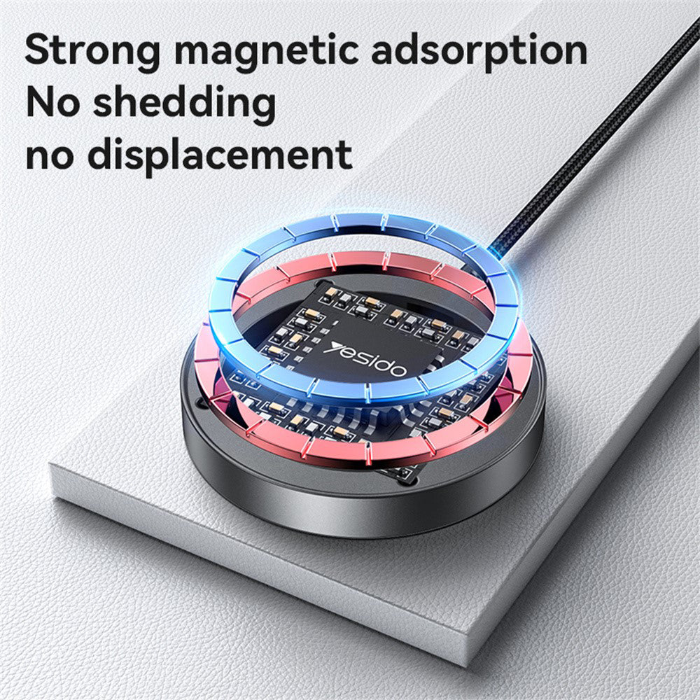 Ładowarka Sieciowa Bezprzewodowa Yesido DS28 Display, 15W, 1.67A, Czarny