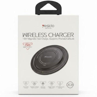 Yesido DS39 Wireless Network Charger, 15W, 1.67A, Black