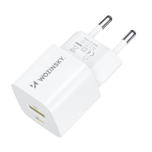 Ładowarka sieciowa WZK WWCEAC, 33W, 3A, 1 x USB-A - 1 x USB-C, Biała