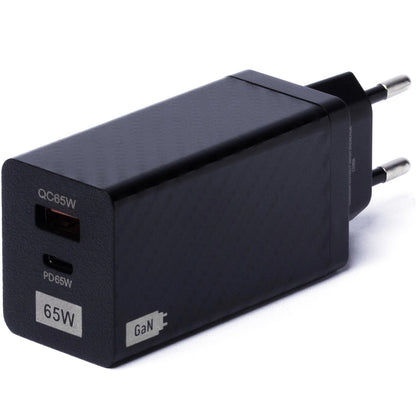 Ładowarka sieciowa WZK WWCG01, 65W, 3A, 1 x USB-A - 1 x USB-C, czarna 