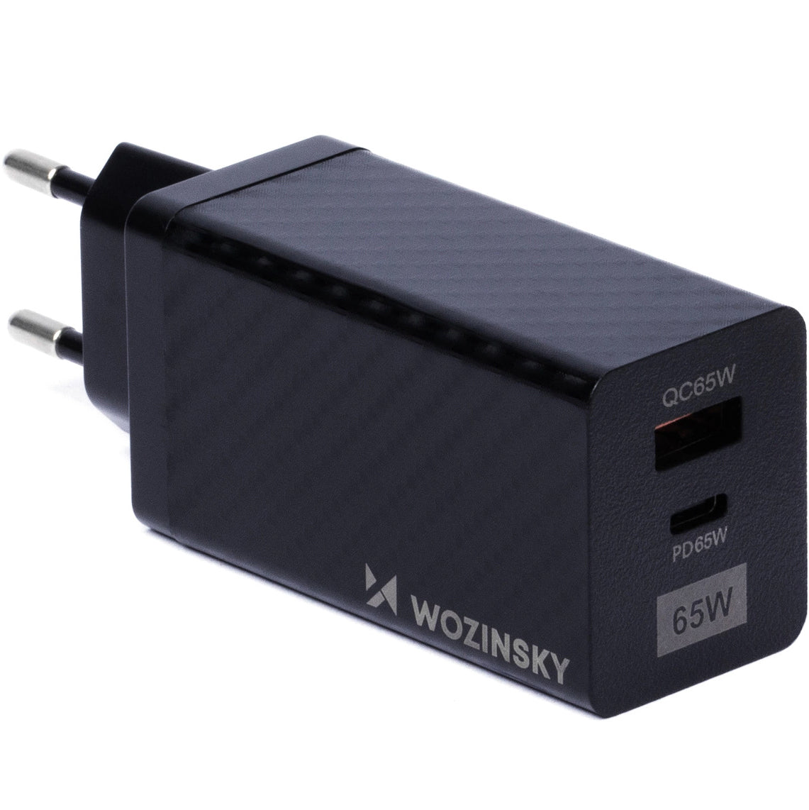 Ładowarka sieciowa WZK WWCG01, 65W, 3A, 1 x USB-A - 1 x USB-C, czarna 