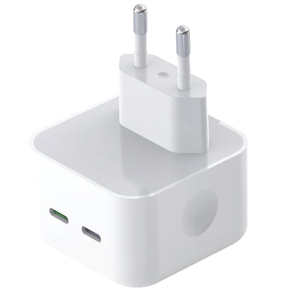 Ładowarka sieciowa XO Design L102, 35W, 3A, 2 x USB-C, Biała