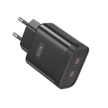 Ładowarka sieciowa XO Design L105, 35W, 3A, 2 x USB-C, czarna 