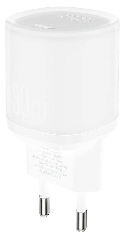 XO Design L150 Network Charger, 30W, 3A, 1 x USB-C, White