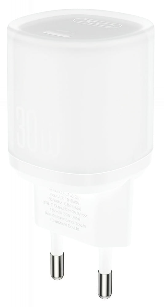 Ładowarka sieciowa XO Design L150, 30W, 3A, 1 x USB-C, Biała