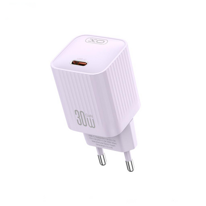 Ładowarka sieciowa XO Design L148, 30W, 3A, 1 x USB-C, Fioletowa
