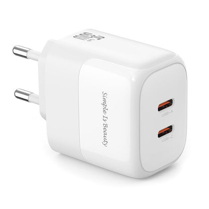 Ładowarka sieciowa XO Design L140, 35W, 3A, 2 x USB-C, biała 