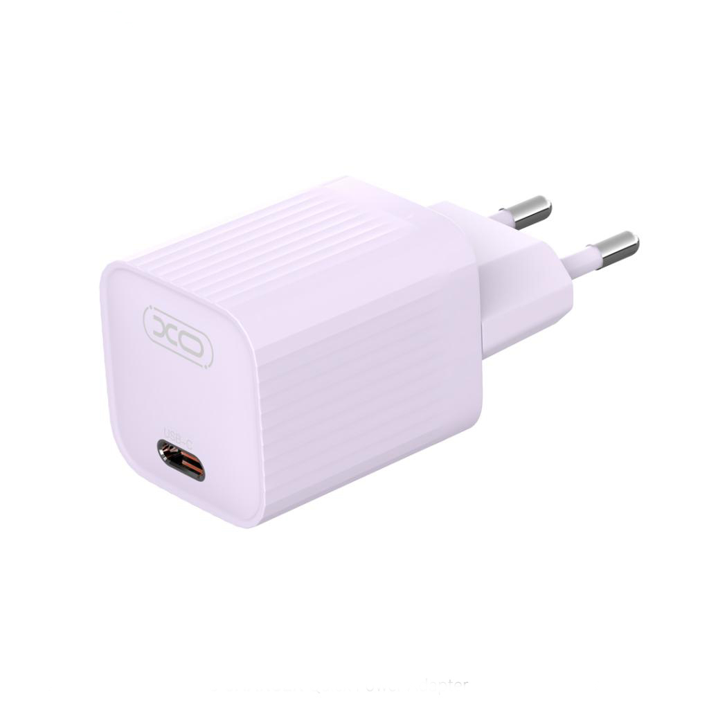 Ładowarka sieciowa XO Design L148, 30W, 3A, 1 x USB-C, Fioletowa