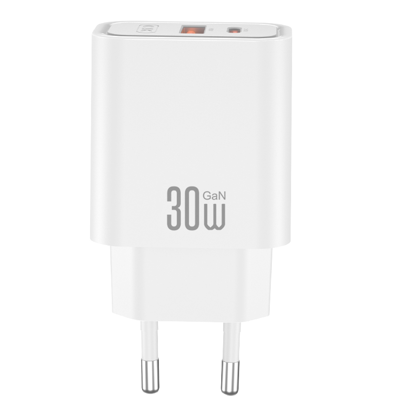 Ładowarka sieciowa XO Design CE42, 30W, 3A, 1 x USB-A - 1 x USB-C, Biała