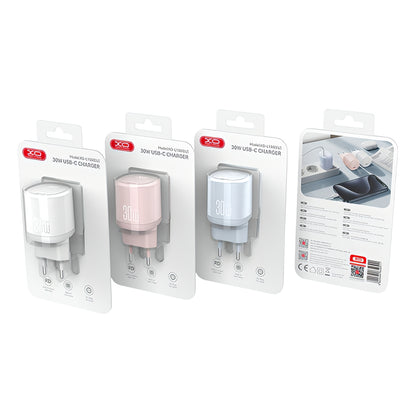 Ładowarka sieciowa XO Design L150, 30W, 3A, 1 x USB-C, Biała