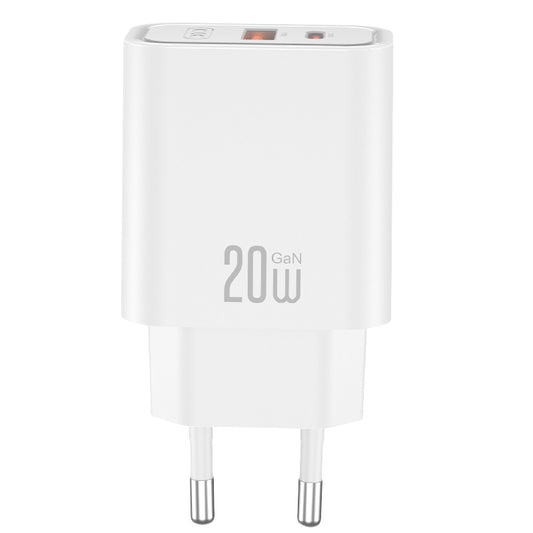 Ładowarka sieciowa XO Design CE40, 20W, 3A, 1 x USB-A - 1 x USB-C, Biała