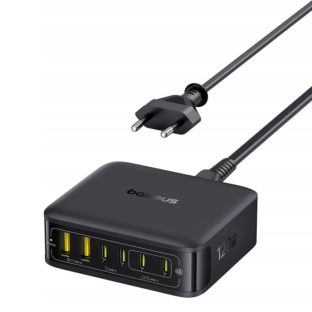 Ładowarka stacja Baseus EnerFill FH21, 120W, 3.25A, 2 x USB-A - 4 x USB-C, Czarny E0120T00
