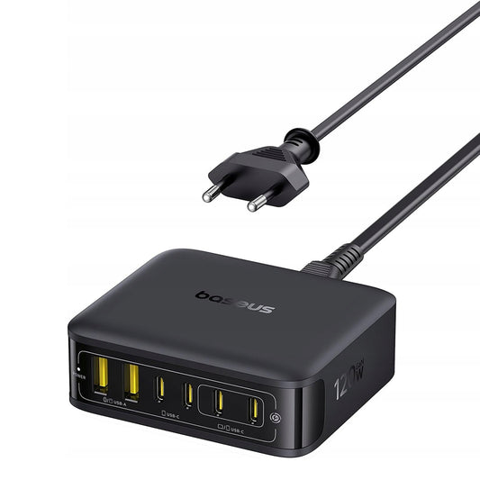 Ładowarka stacja Baseus EnerFill FH21, 120W, 3.25A, 2 x USB-A - 4 x USB-C, Czarny E0120T00