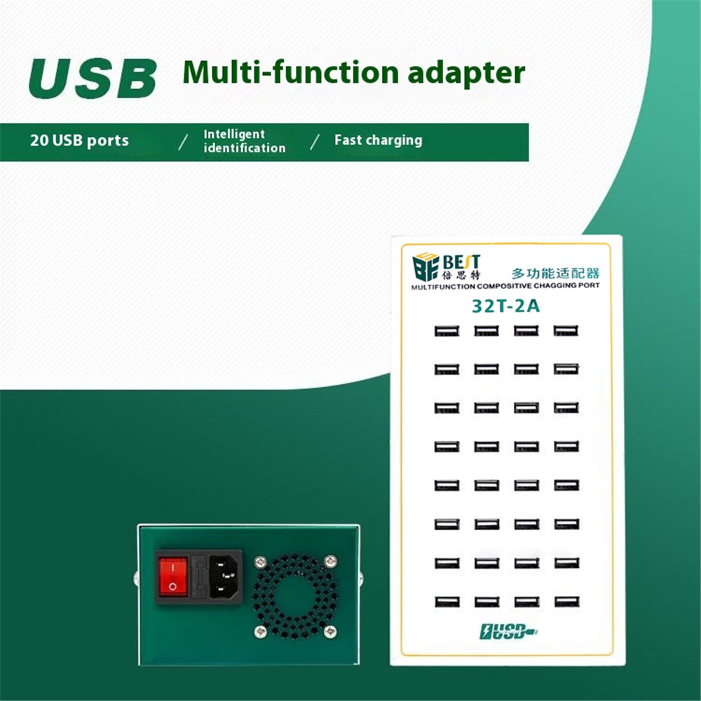 Ładowarka Stacja Best 32T-2A, 2A, 32 x USB-A, Biała