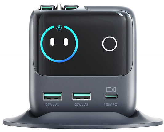 Ładowarka stacja z kablem USB-C Joyroom Podix JR-TRD01, 140W, 1 x USB-C - 2 x USB-A, Szara