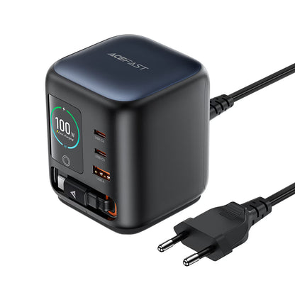 Stacja ładowania z kablem USB-C Acefast Z10, 100W, 1 x USB-A - 2 x USB-C, czarny