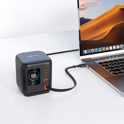 Stacja ładowania z kablem USB-C Acefast Z10, 100W, 1 x USB-A - 2 x USB-C, czarny