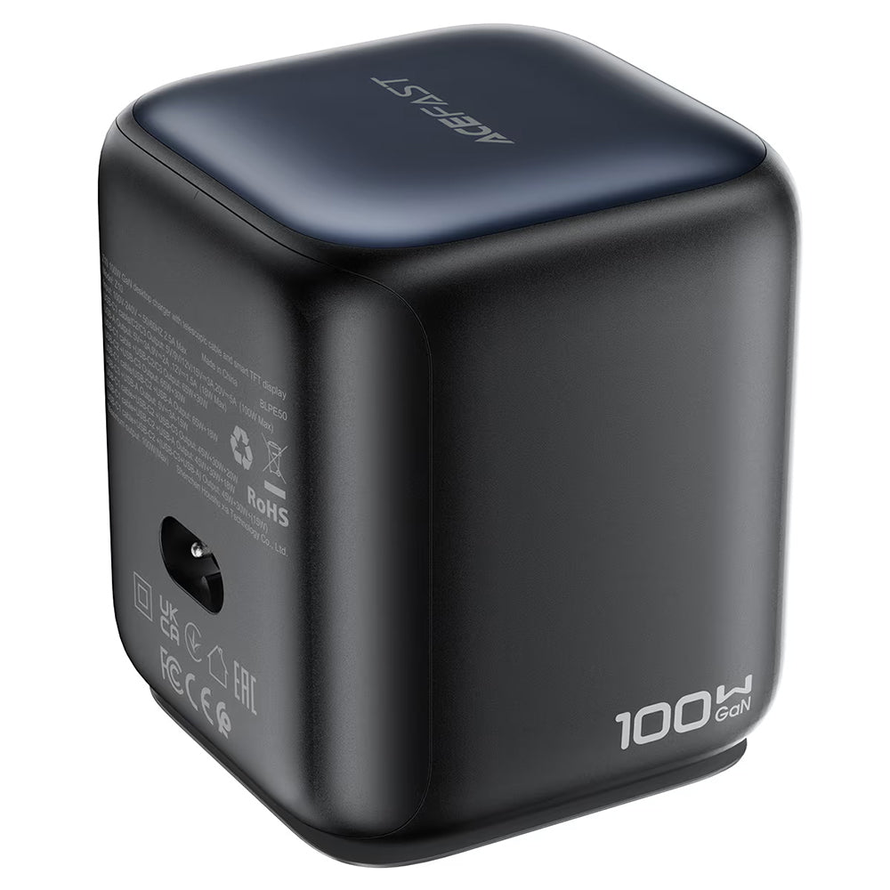 Stacja ładowania z kablem USB-C Acefast Z10, 100W, 1 x USB-A - 2 x USB-C, czarny