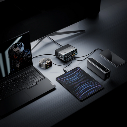 Ładowarka Stacja Cuktech TA3005U, 300W, 1 x DC - 1 x USB-A - 3 x USB-C, Szary