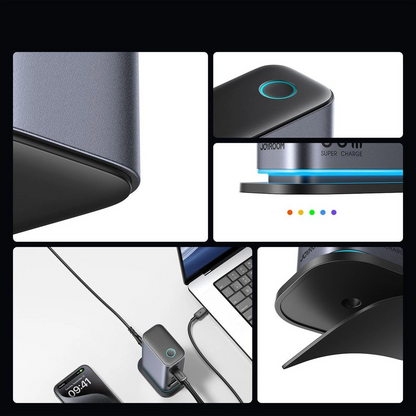 Ładowarka stacja Joyroom JR-TCM02 UK, 65W, 3.25A, 2 x USB-A - 4 x USB-C, Szary