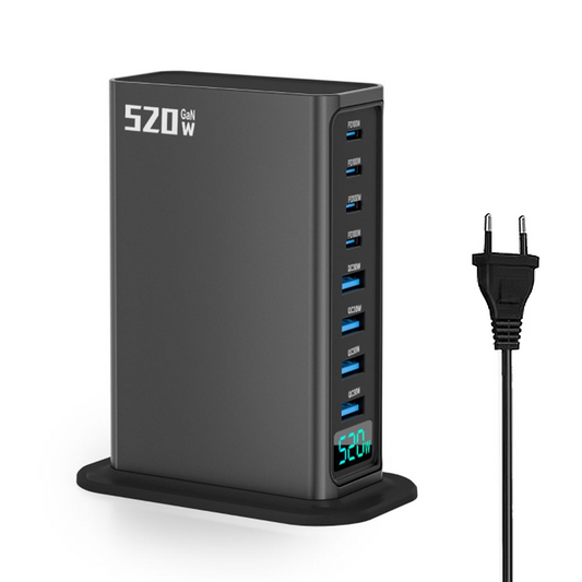 Ładowarka Stacja OEM, 520W, 5A, 4 x USB-A - 4 x USB-C, Szary