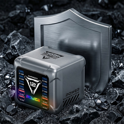 Ładowarka Stacja OEM BK-127D, 280W, 5A, 4 x USB-A - 8 x USB-C, Szary