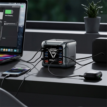 Ładowarka Stacja OEM BK-127D, 280W, 5A, 4 x USB-A - 8 x USB-C, Szary