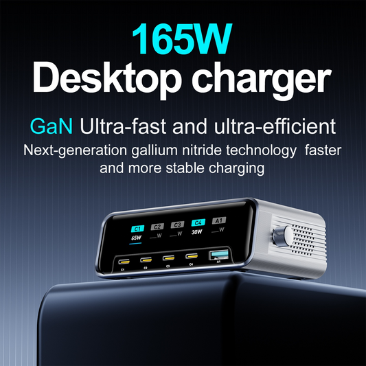 Ładowarka Stacja OEM WLX-60G, 140W, 5A, 1 x USB-A - 4 x USB-C, Szary