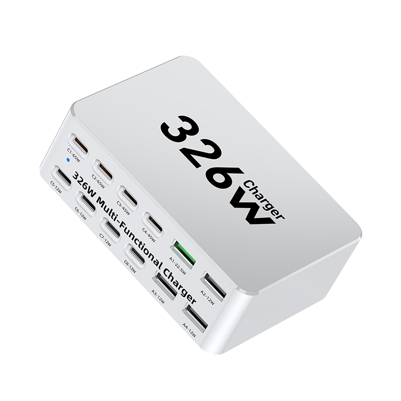 Ładowarka stacja OEM WLX-818E, 326W, 3.25A, 4 x USB-A - 8 x USB-C, Biała