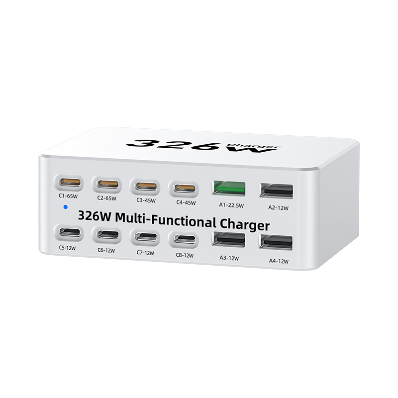 Ładowarka stacja OEM WLX-818E, 326W, 3.25A, 4 x USB-A - 8 x USB-C, Biała