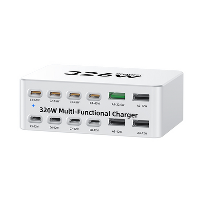 Ładowarka stacja OEM WLX-818E, 326W, 3.25A, 4 x USB-A - 8 x USB-C, Biała