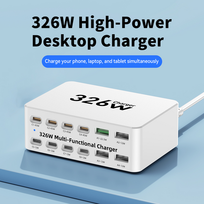 Ładowarka stacja OEM WLX-818E, 326W, 3.25A, 4 x USB-A - 8 x USB-C, Biała