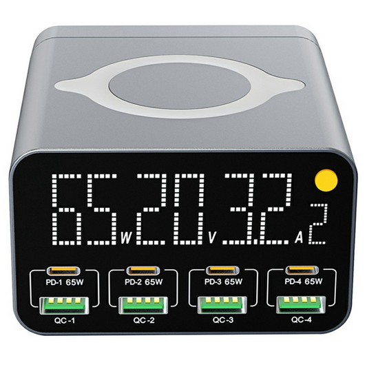 Ładowarka Stacja OEM WLX-M3 QI, 80W, 4 x USB-A - 4 x USB-C, Szara