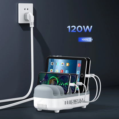 Ładowarka Stacja Orico DUK-10P-V1, 120W, 2.4A, 10 x USB-A, Biała