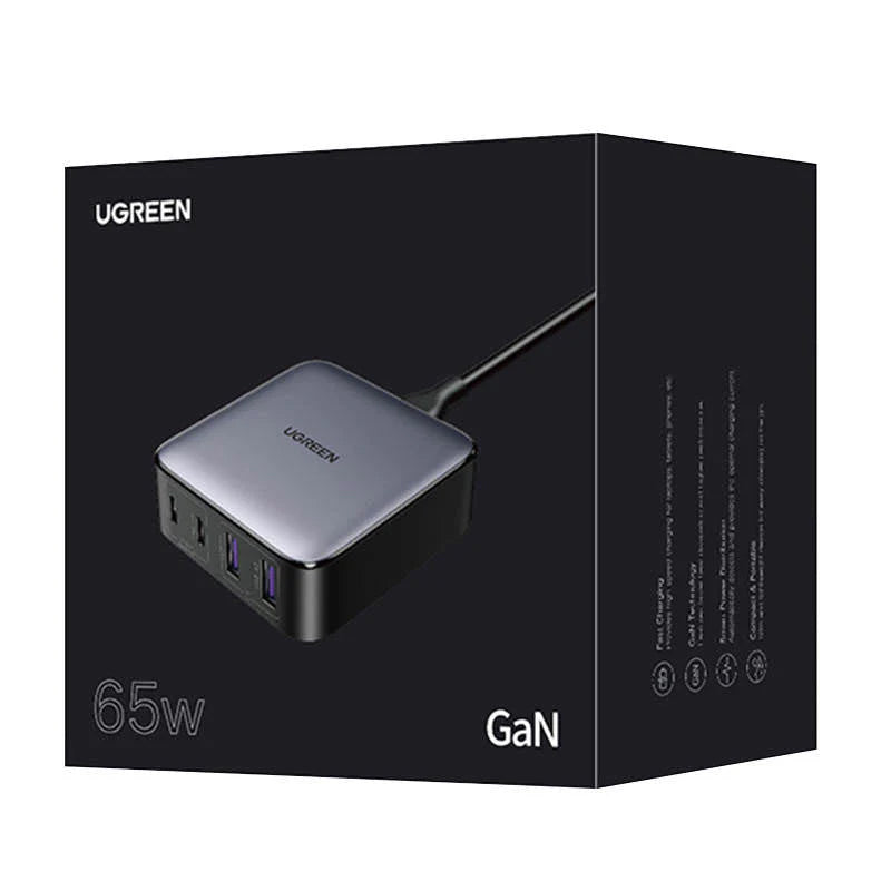 Ładowarka stacja UGREEN CD327 Nexode, 65W, 3.25A, 2 x USB-A - 2 x USB-C, Czarny