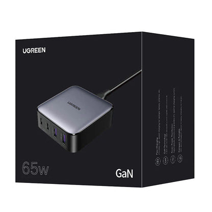 Ładowarka stacja UGREEN CD327 Nexode, 65W, 3.25A, 2 x USB-A - 2 x USB-C, Czarny