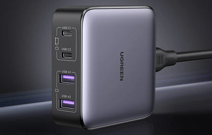Ładowarka stacja UGREEN CD327 Nexode, 65W, 3.25A, 2 x USB-A - 2 x USB-C, Czarny