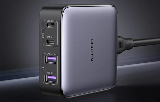 Ładowarka stacja UGREEN CD327 Nexode, 65W, 3.25A, 2 x USB-A - 2 x USB-C, Czarny