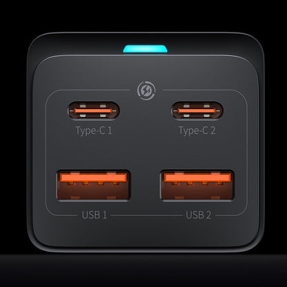 Ładowarka stacja USB-C Baseus GaN3 Pro, 100W, 5A, 2 x USB-A - 2 x USB-C, Czarny, Powystawowy CCGP000101