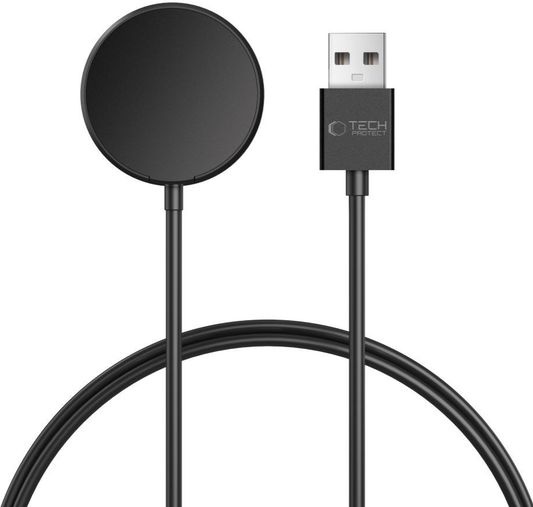 Ładowarka bezprzewodowa Tech-Protect MC03 Ultraboost dla Samsung Galaxy Watch Series, USB-A, Czarny