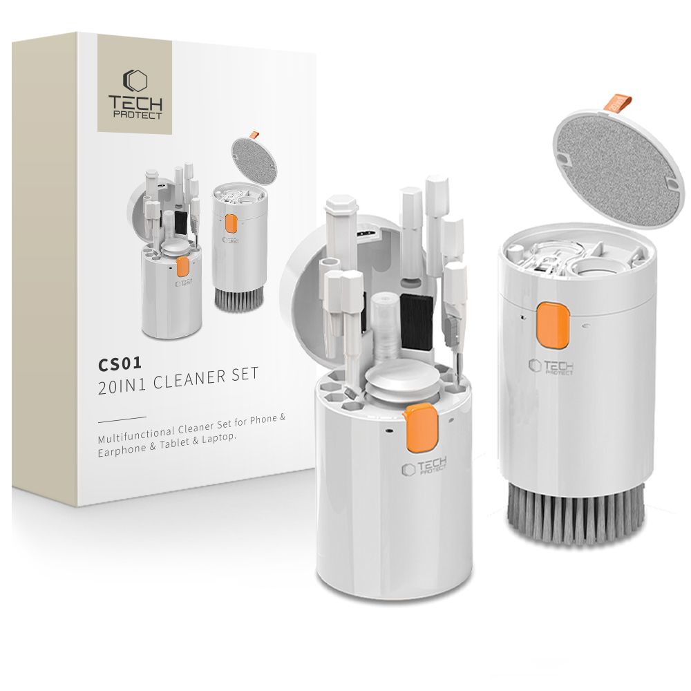 Zestaw do czyszczenia Tech-Protect CS01, 20w1, Biały